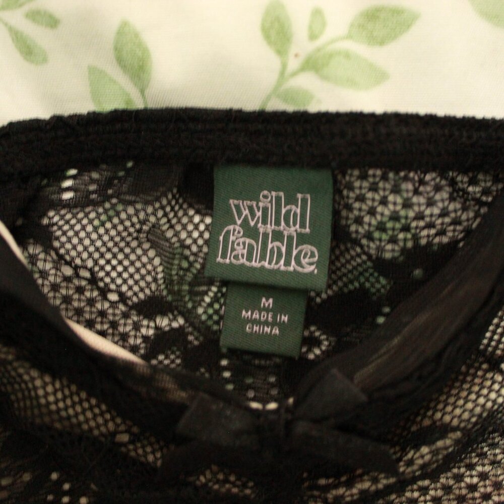 NWT Wild Fable Women's Lace Tank Top Black Size Medium - Picture 5 of 6